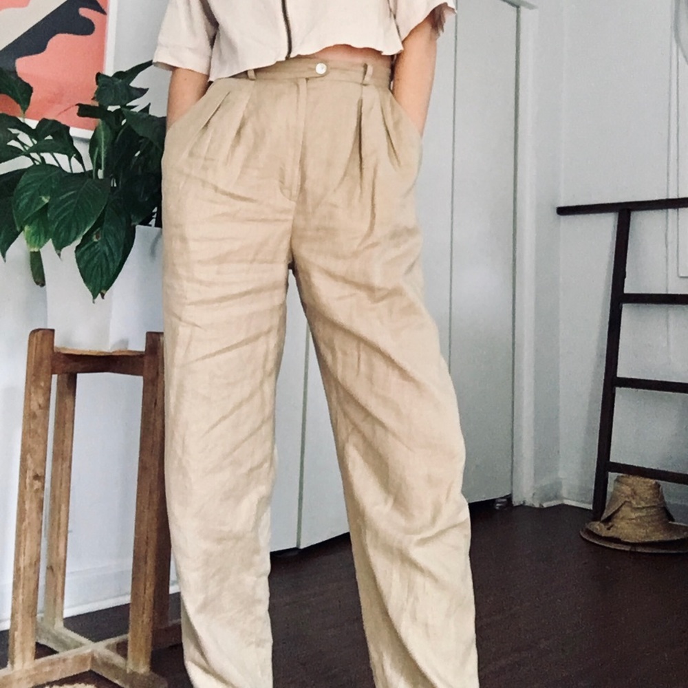 Ralph Lauren 90s vintage pleated linen trousers